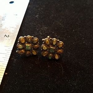 Abalone and silver earrings